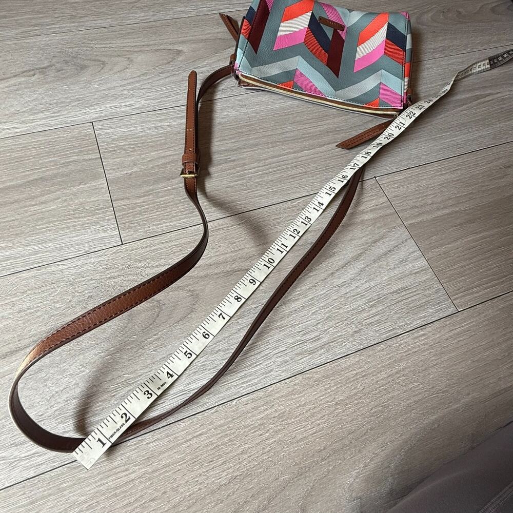 Fossil Gemma Multicolor Chevron Pattern Satchel C… - image 5